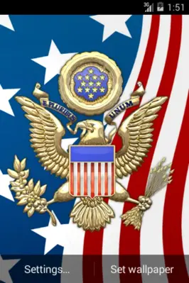 3D USA Coat of Arms & Flag LWP android App screenshot 1